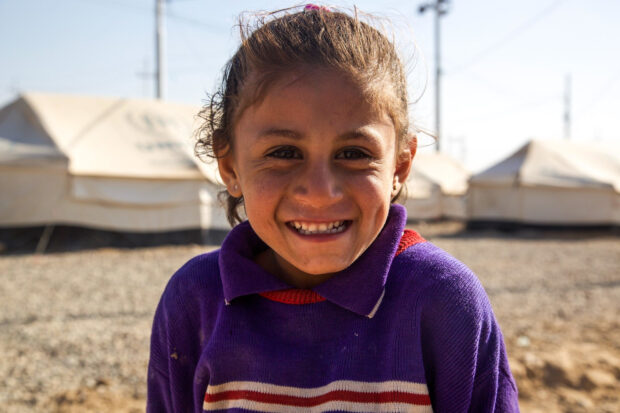 A young girl in Debaga camp, Iraq. Picture: OCHA/Sylvia Rognvik