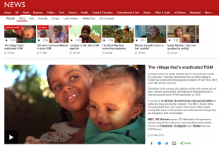 Screengrab of BBC News story called 'the village that's eradicated FGM'