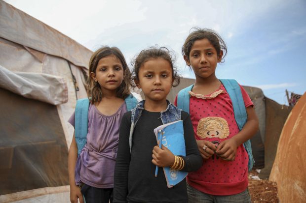 Syrian children in a camp for people displaced by conflict in Idlib governorate, Syria, October 2018. Picture credit: UNICEF/Aaref Watad